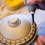 Paul Young making a dovecote in his workshop 2016